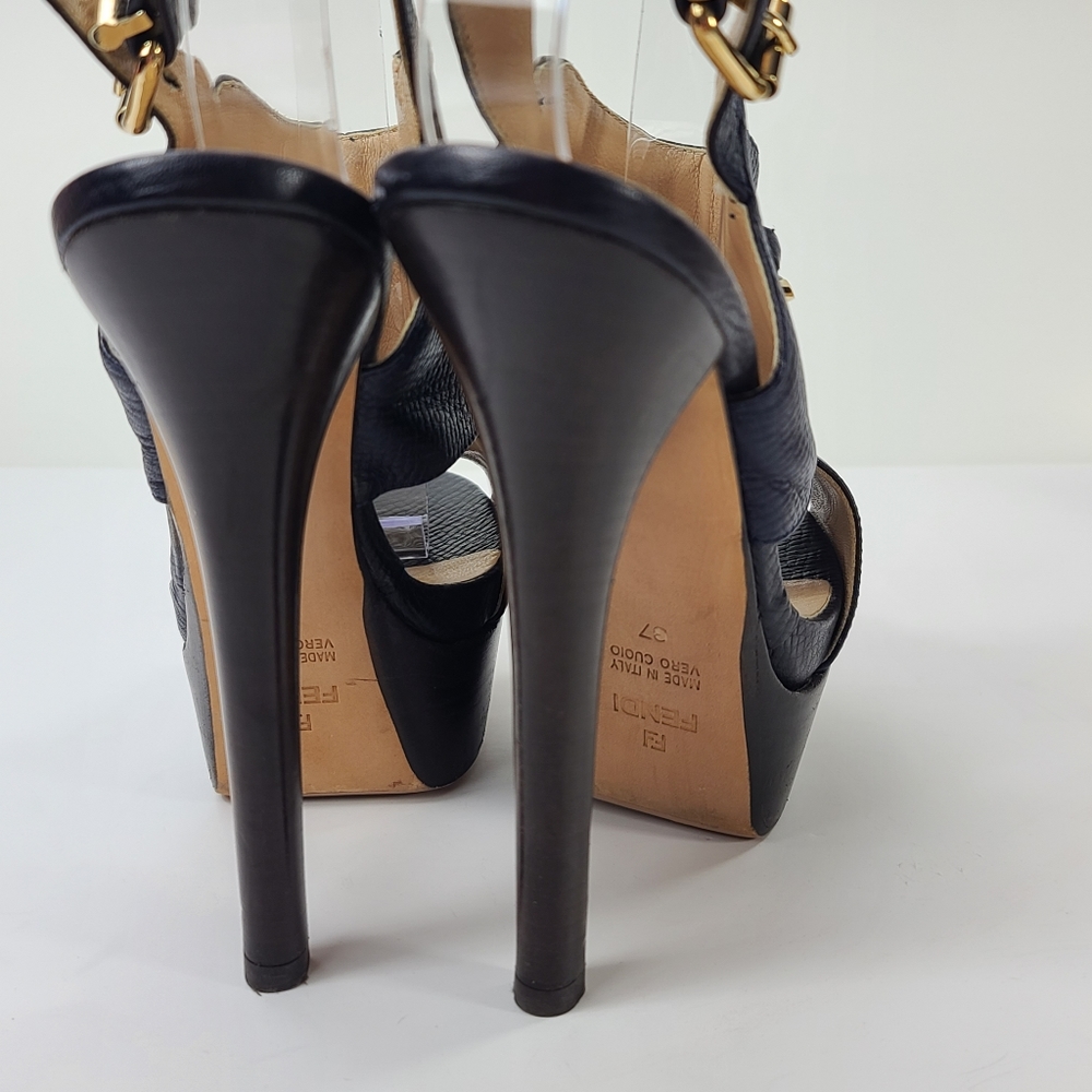 Fendi Platform Heels Very Dark Blue size 7 - Picture 4 of 8